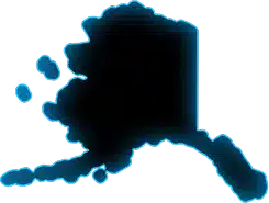 Map outline of Alaska showcasing Overcome health tech presence