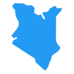 Blue silhouette map of Kenya representing Overcome's healthcare expansion initiatives